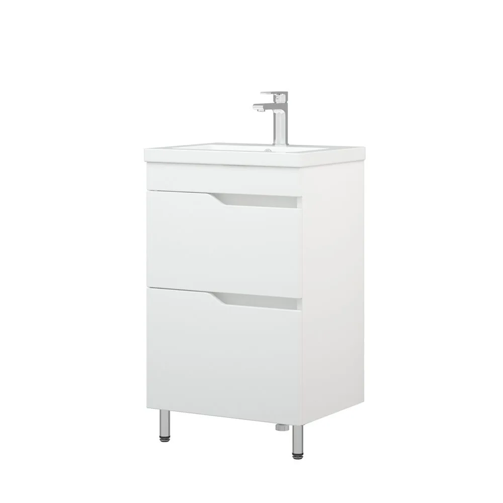 фото Тумба Corozo напольная Теона 50 Z2 белая Сомо 50-Стандарт 50-Фостер 50 