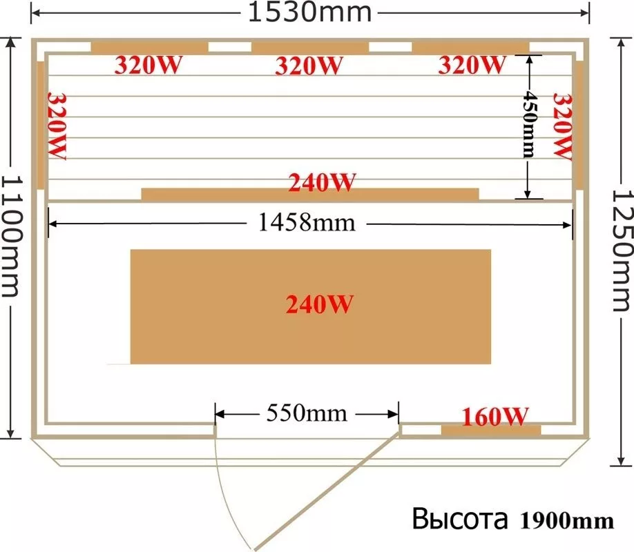 картинка Инфракрасная сауна SaunaMagic Classic CS Medium (153х110) 