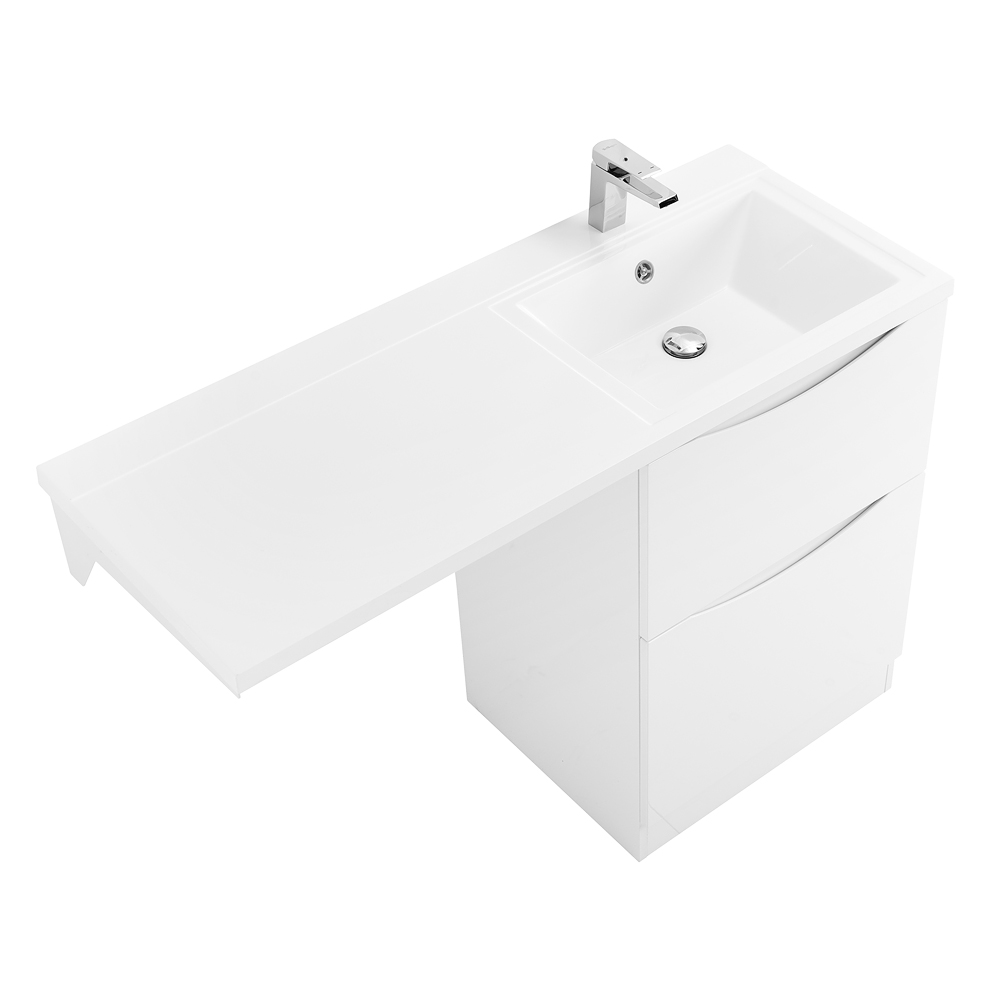 фото Тумба с раковиной напольная BelBagno LAVANDERIA-58/120-R Bianco Lucido, раковина белая 