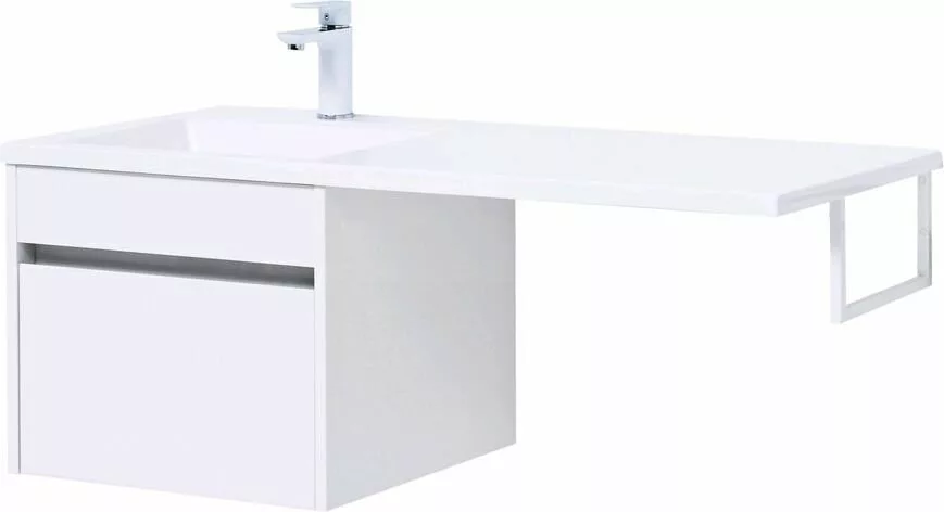 фото Тумба с раковиной Aquanet Токио 110 L белый (подвесная, 1 ящик) арт. 00239208 