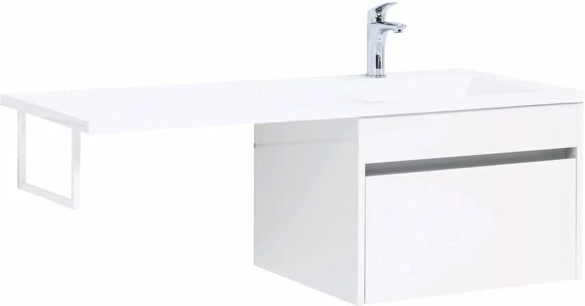 фото Тумба с раковиной Aquanet Токио 120 R белый (подвесная, 1 ящик) арт. 00239213 