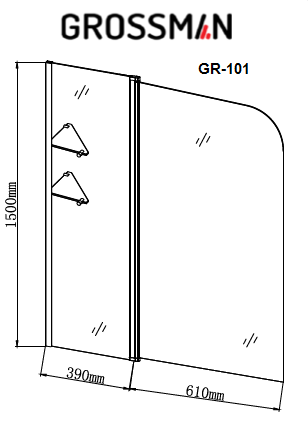 картинка Шторка для ванны Grossman GR-101 