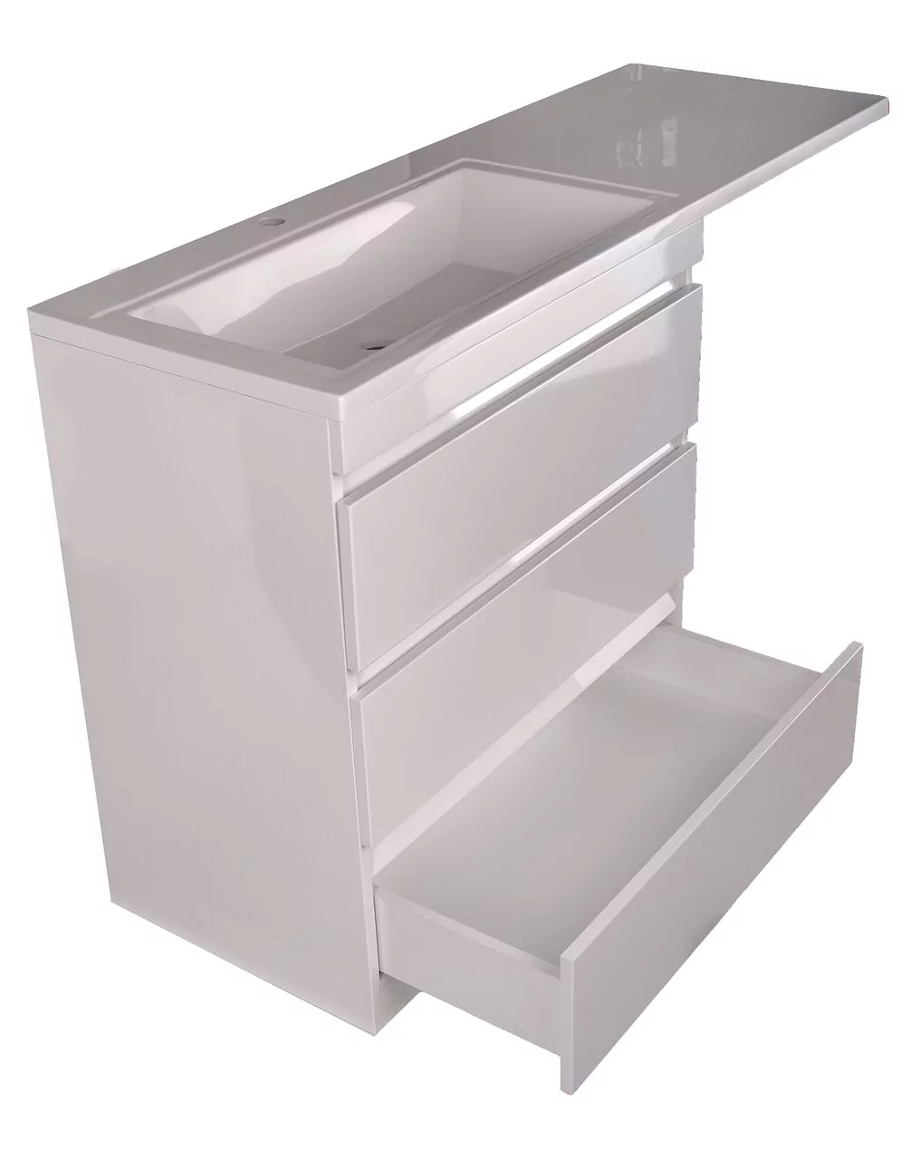 фото Тумба напольная Style Line Даллас 150 3 ящика Люкс белая PLUS 