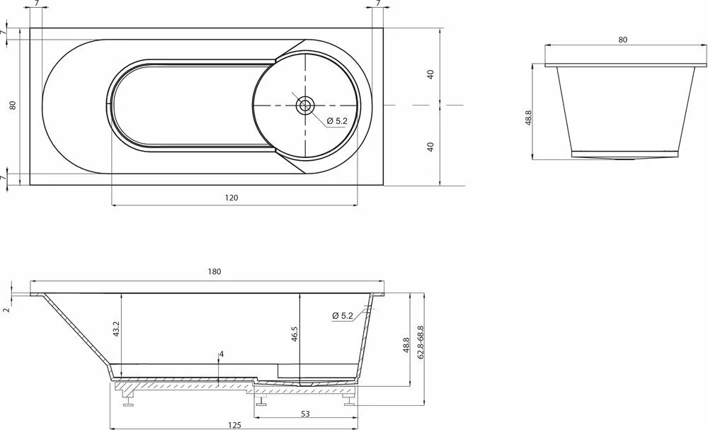 картинка Ванна Цвет и Стиль Риспекта 180х80 DLT 