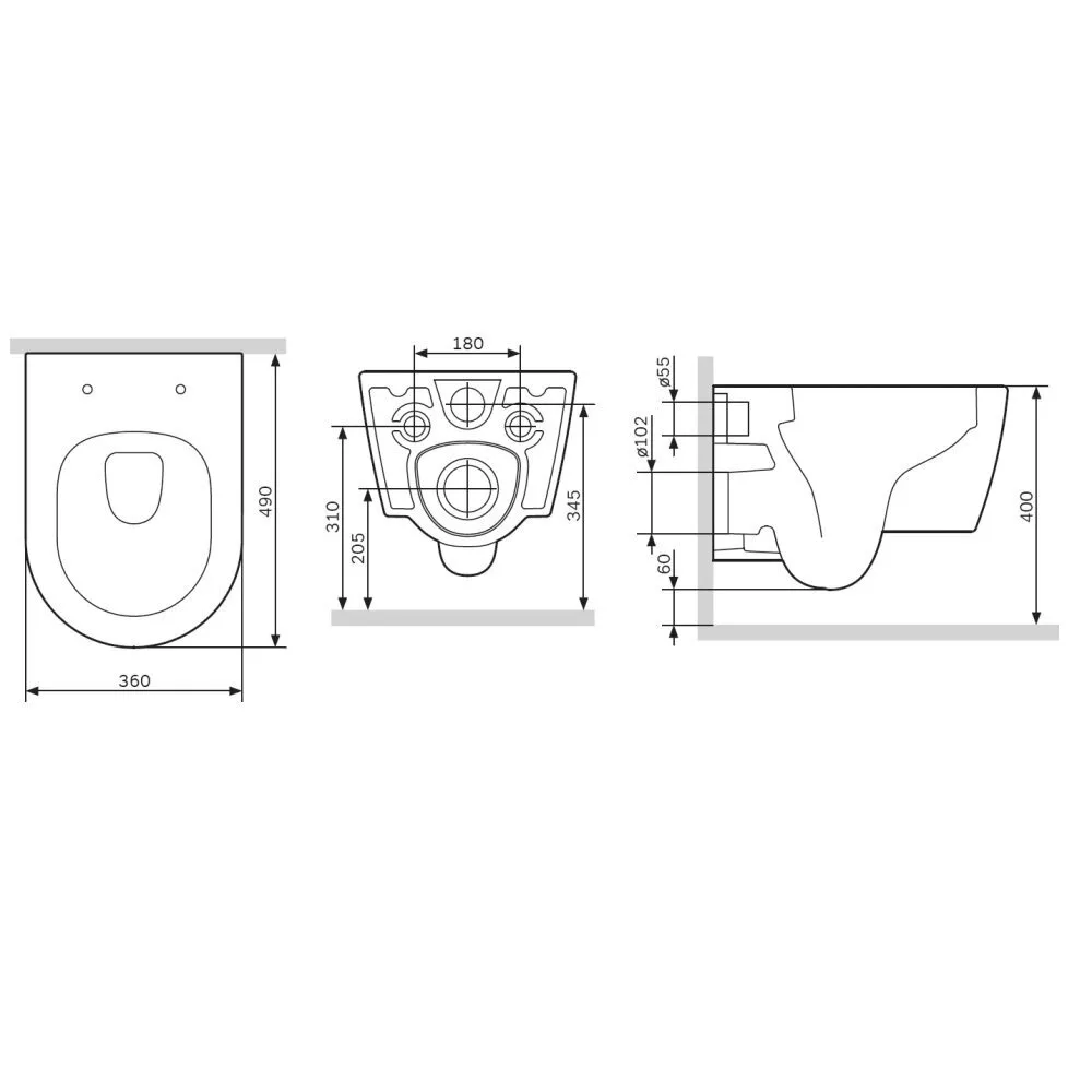 картинка Подвесной унитаз Am.Pm Func C8F1700MWSC 49 см FlashClean с сиденьем микролифт белый матовый 