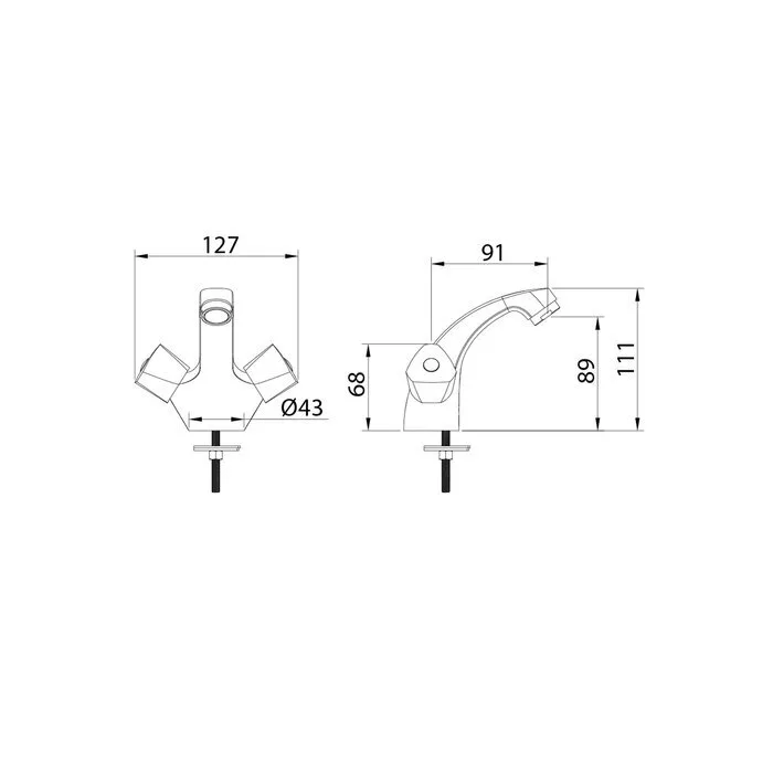 картинка Смеситель Milardo Tring TRISB01M01 для раковины 