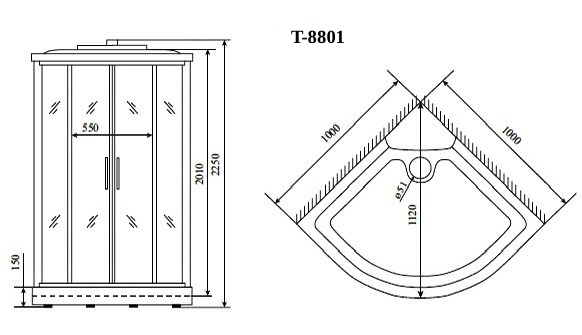картинка Душевая кабина Timo Comfort T-8801 F 