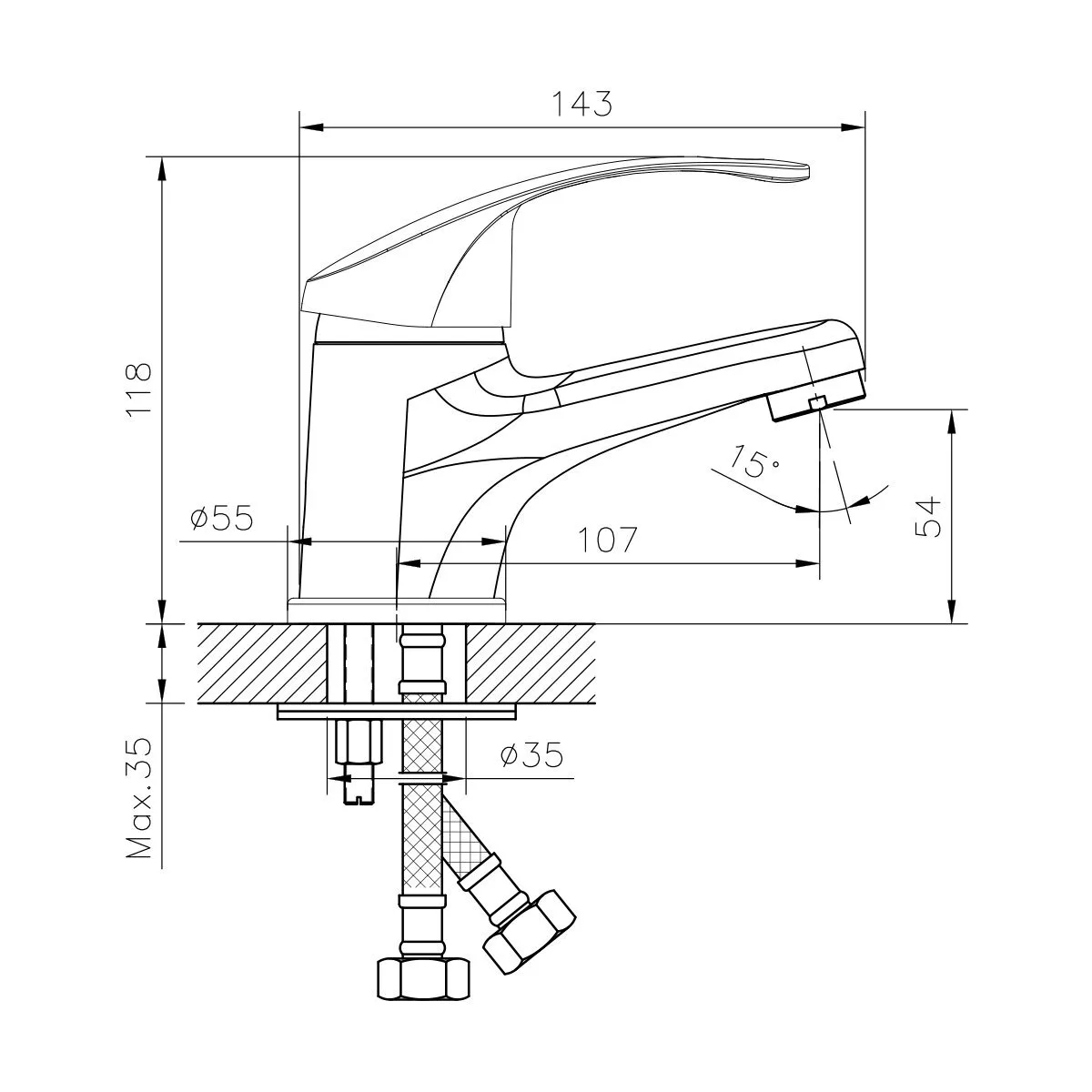 картинка Смеситель для раковины DECOROOM DR71011 