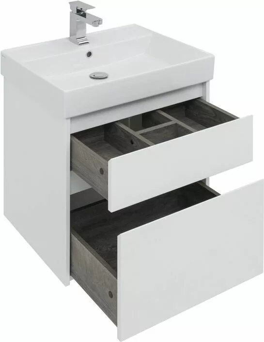 фото Тумба с раковиной Aquanet Nova Lite 60 белый (2 ящика) арт. 00245240 