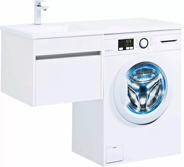 фото Тумба с раковиной Aquanet Токио 110 L белый (подвесная, 1 ящик) арт. 00239208 