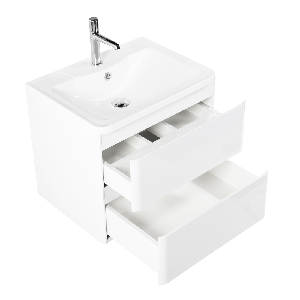 фото Тумба с раковиной подвесная BelBagno ALBANO 60 Bianco Lucido, раковина белая 