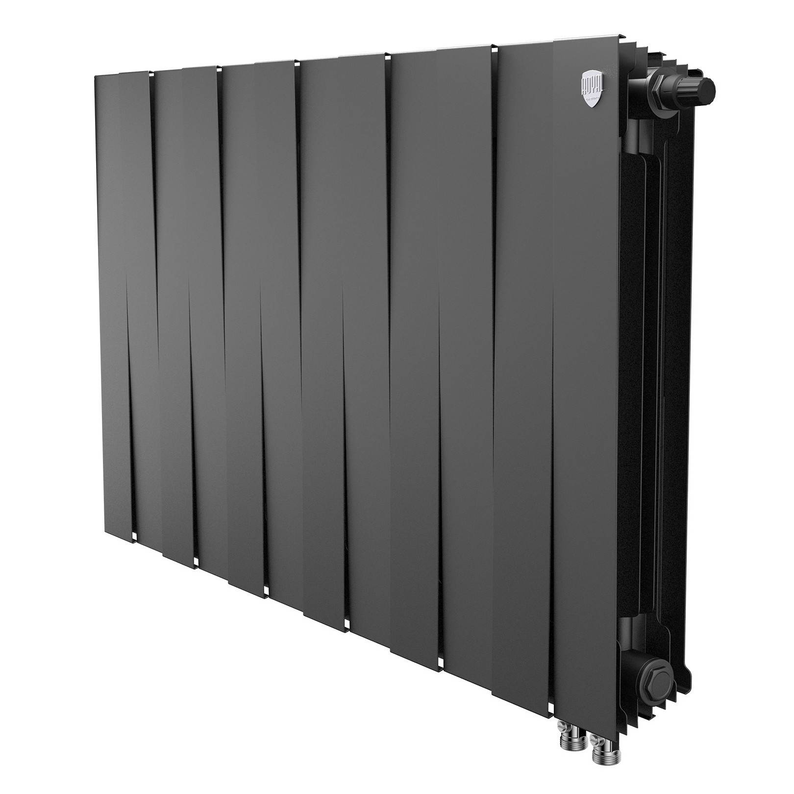 картинка Радиатор биметаллический Royal Thermo PianoForte 500 Чёрный VR80 12 секции 