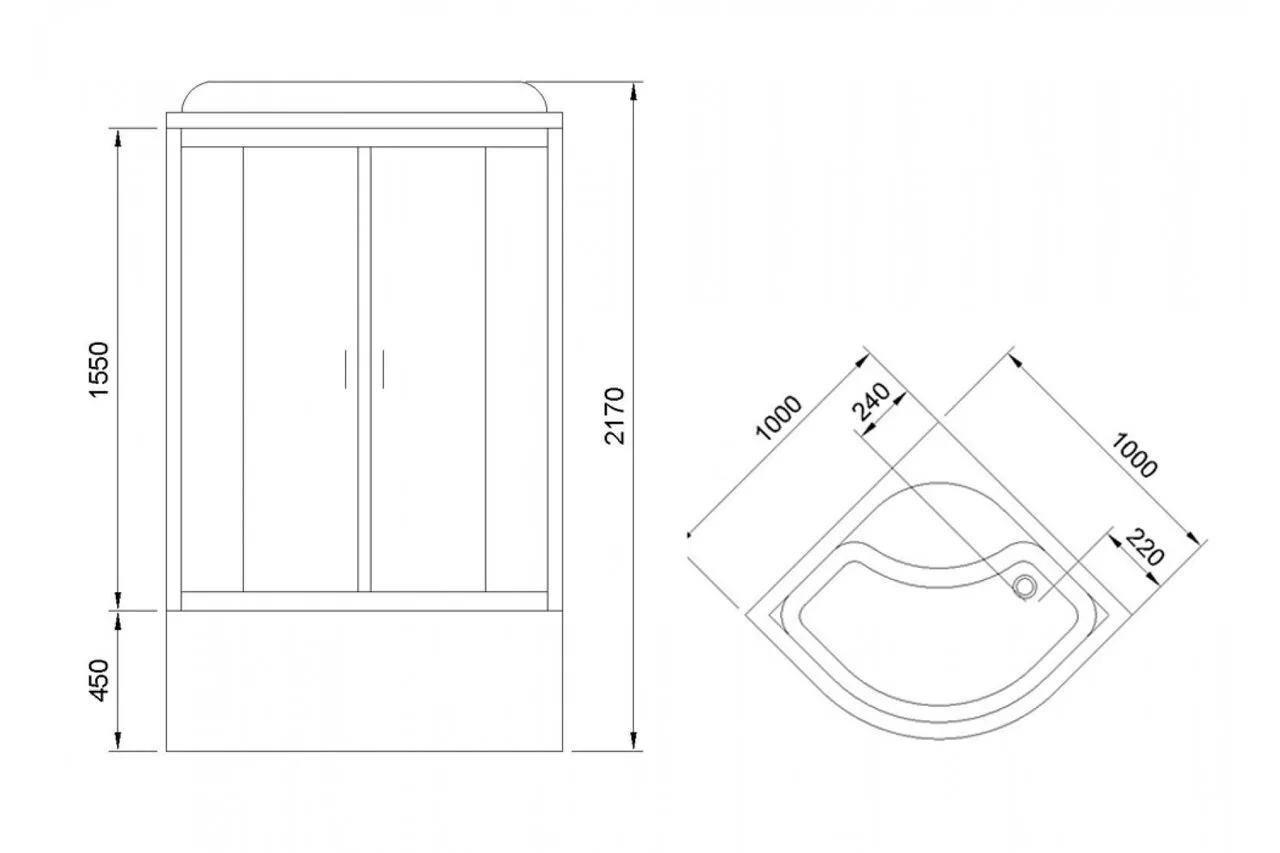 картинка Душевая кабина Royal Bath 100BK3-WC-CH (белое/матовое) 100x100x217 