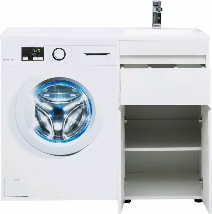фото Тумба с раковиной Aquanet Токио 110 R белый (напольная, 1 ящик, 2 дверцы) арт. 00239207 