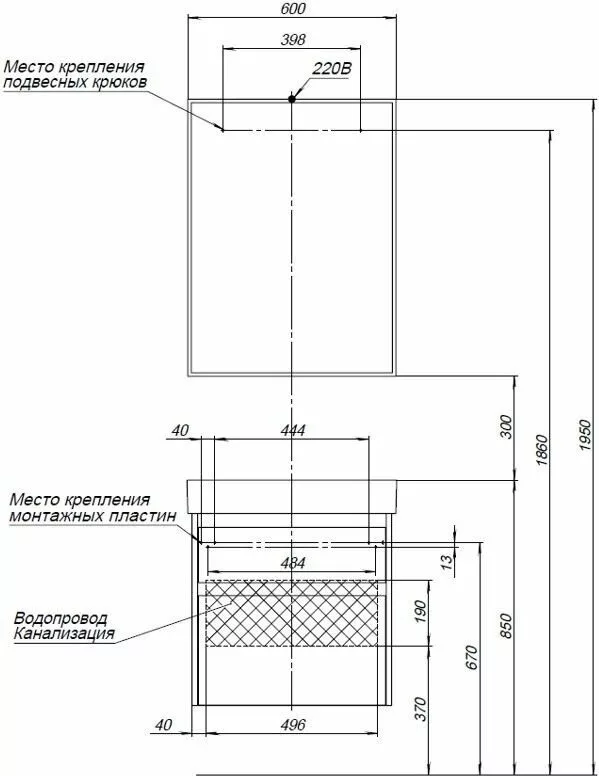фото Мебель для ванной Aquanet Nova Lite 60 дуб рустикальный (2 ящика) арт.00254216 