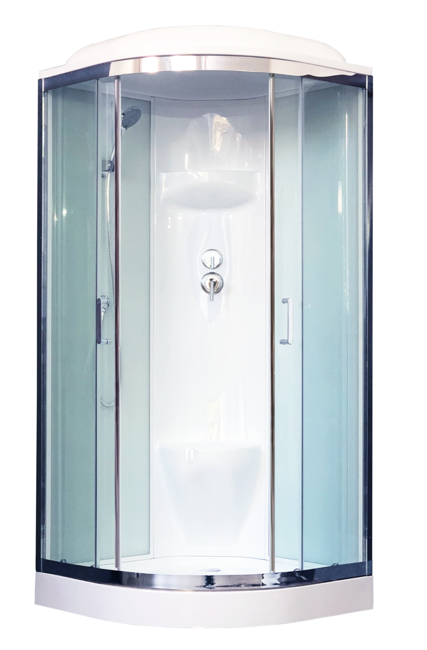 картинка Душевая кабина Royal Bath 100HK6-WT-CH (белое/прозрачное) 100x100x217 