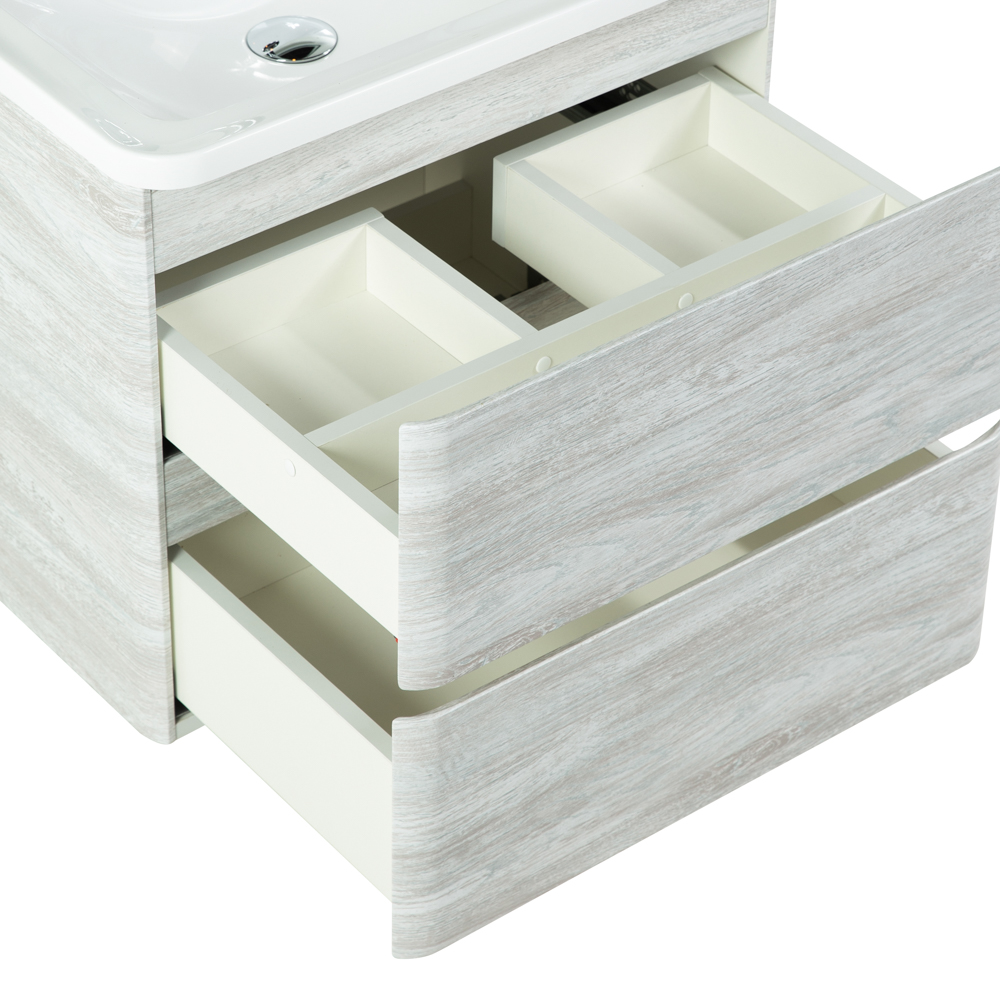 фото Тумба с раковиной подвесная BelBagno ALBANO 70 Rovere Vintage Bianco, раковина белая 