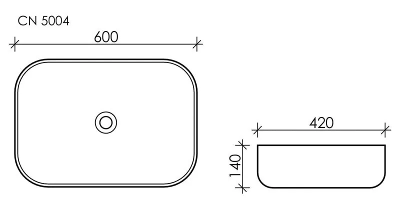 картинка Накладная раковина Ceramicanova Element CN5004 цвет белый 60х42 см 