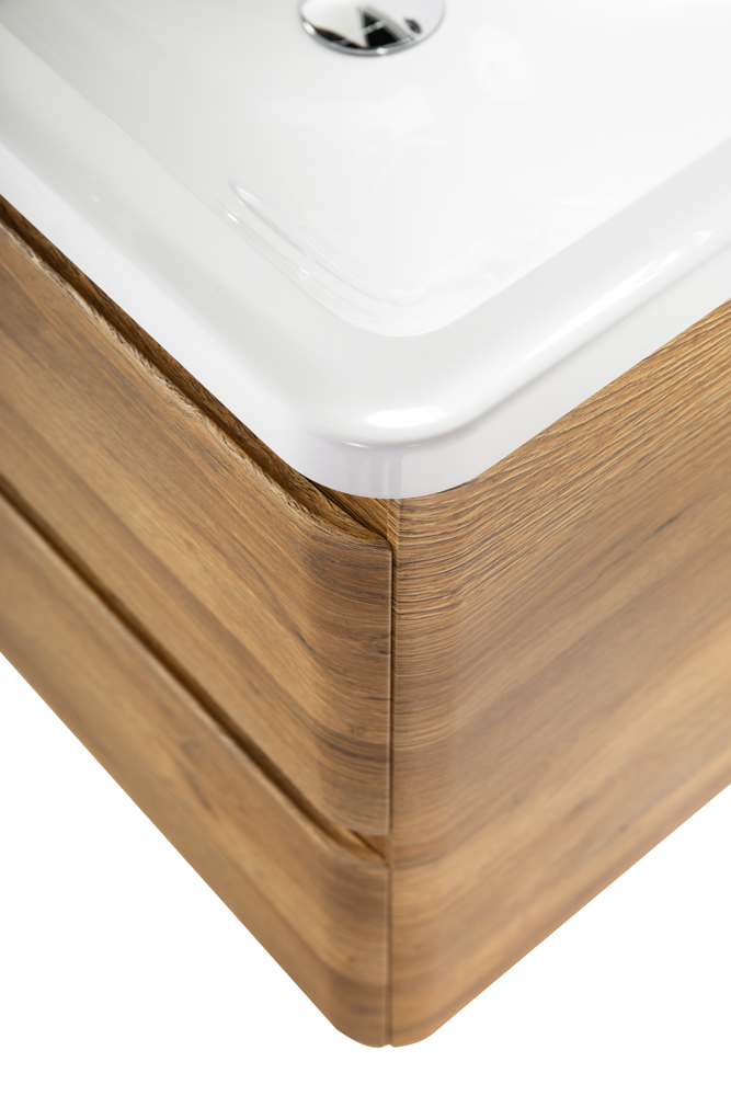 фото Тумба с раковиной подвесная BelBagno ALBANO 60 Rovere Rustico, раковина белая 
