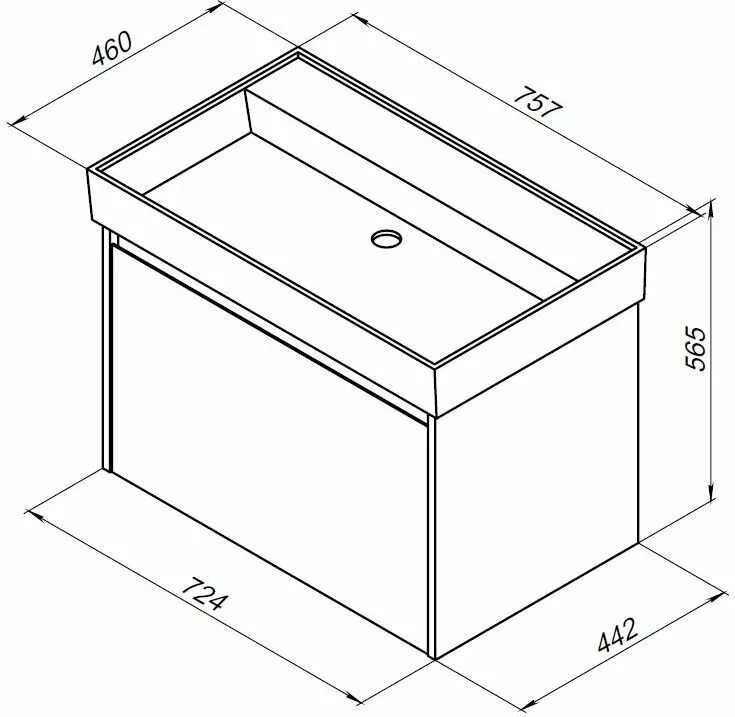 фото Тумба с раковиной Aquanet Nova Lite 75 дуб рустикальный (1 ящик) арт. 00254696 