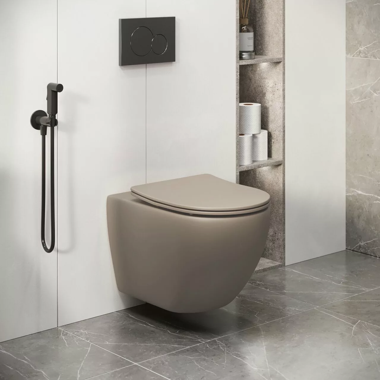 картинка Унитаз подвесной Grossman GR-4411BRLMS Color безободковый, коричневый матовый 