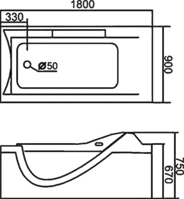 картинка Акриловая ванна Gemy G9055 K L 