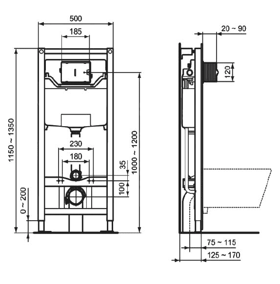 картинка Система инсталляции для унитазов Ideal Standard Prosys Frame 120 M R020467 