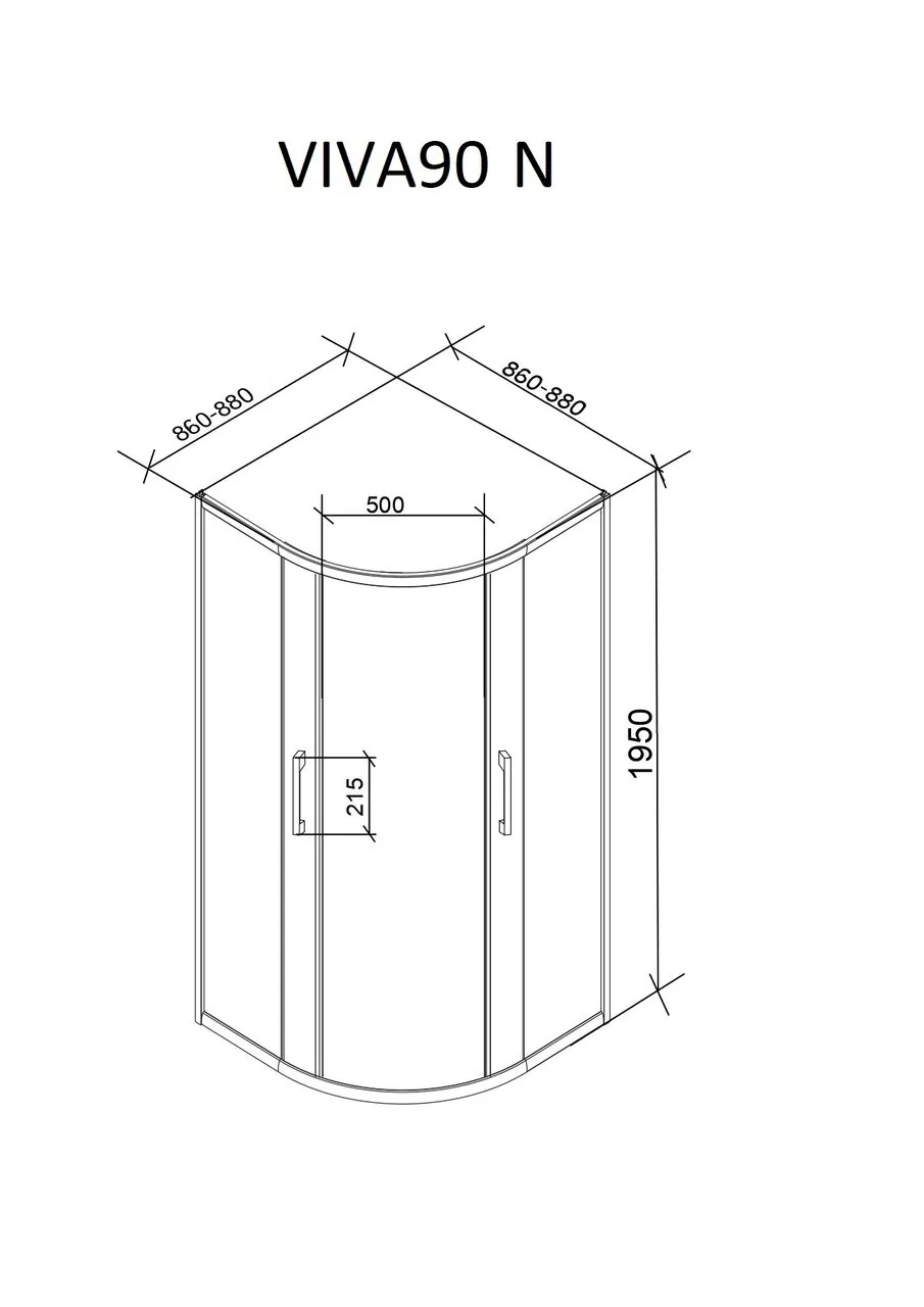 фото Ограждение душевое Ceruttispa VIVA90 N без поддона 90x90x195 