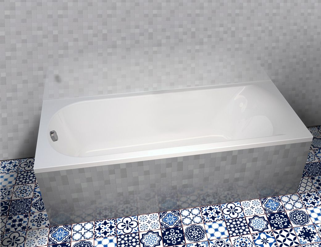 картинка Акриловая ванна Eurolux MIAMIKA 180x80 с каркасом, экраном и слив-переливом 