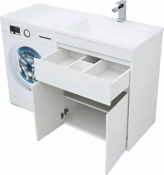 фото Тумба с раковиной Aquanet Токио 130 R белый (напольная, 1 ящик, 2 дверцы) арт. 00239216 