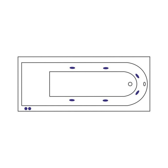 картинка Ванна ACTIMA Aurum Slim 150x70 HYDRO хром 