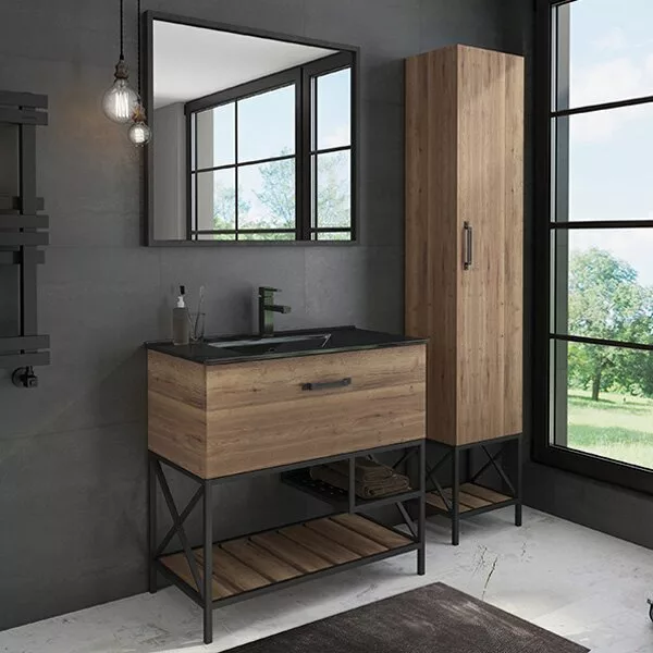 фото Зеркало Comforty Бредфорд-90 черный 