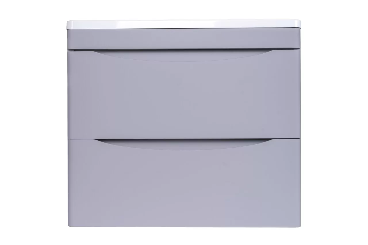 фото Тумба подвесная Style Line Бергамо мини 60 2 ящика Люкс антискрейтч серый PLUS 