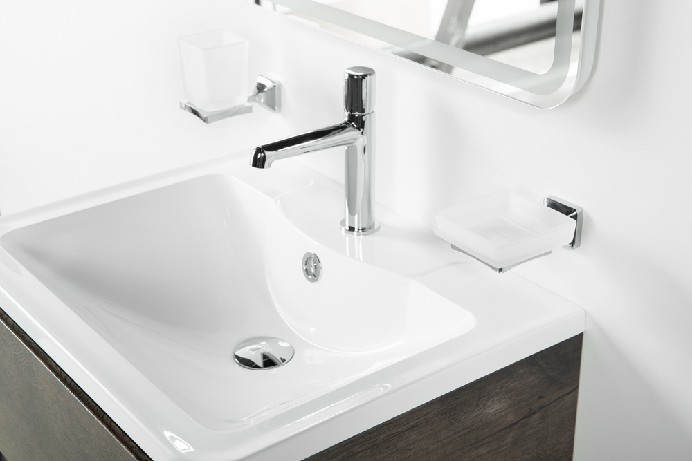фото Тумба с раковиной подвесная BelBagno ALBANO 70 Rovere Nature Grigio, раковина белая 