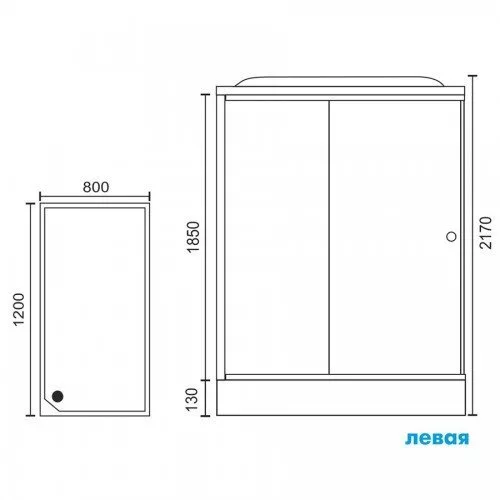 картинка Душевая кабина Royal Bath 8120HP6-WC-CH (белое/матовое) левая 120x80x217 