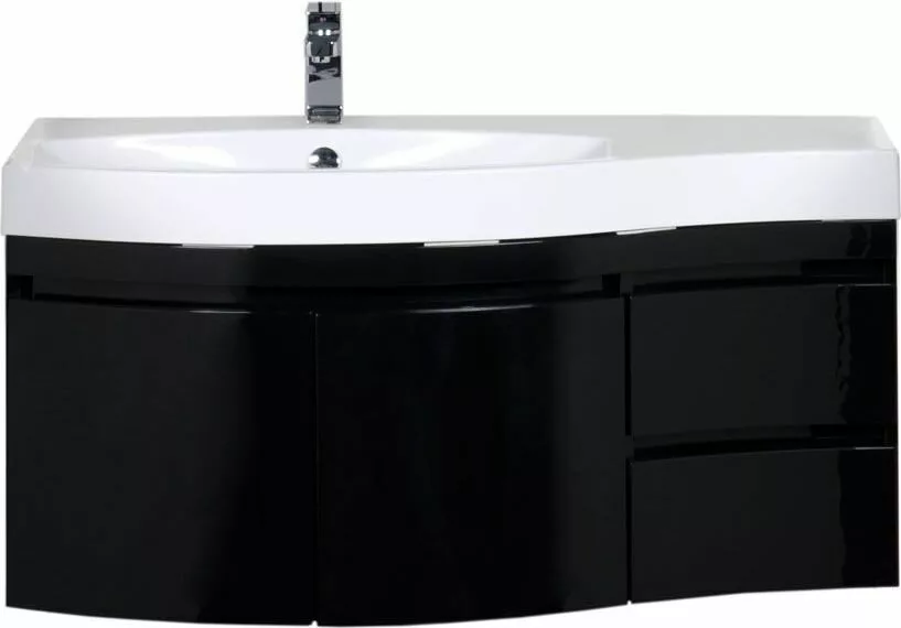 фото Тумба с раковиной Aquanet Опера 115 L черный (2 дверцы 2 ящика) арт. 00212994 
