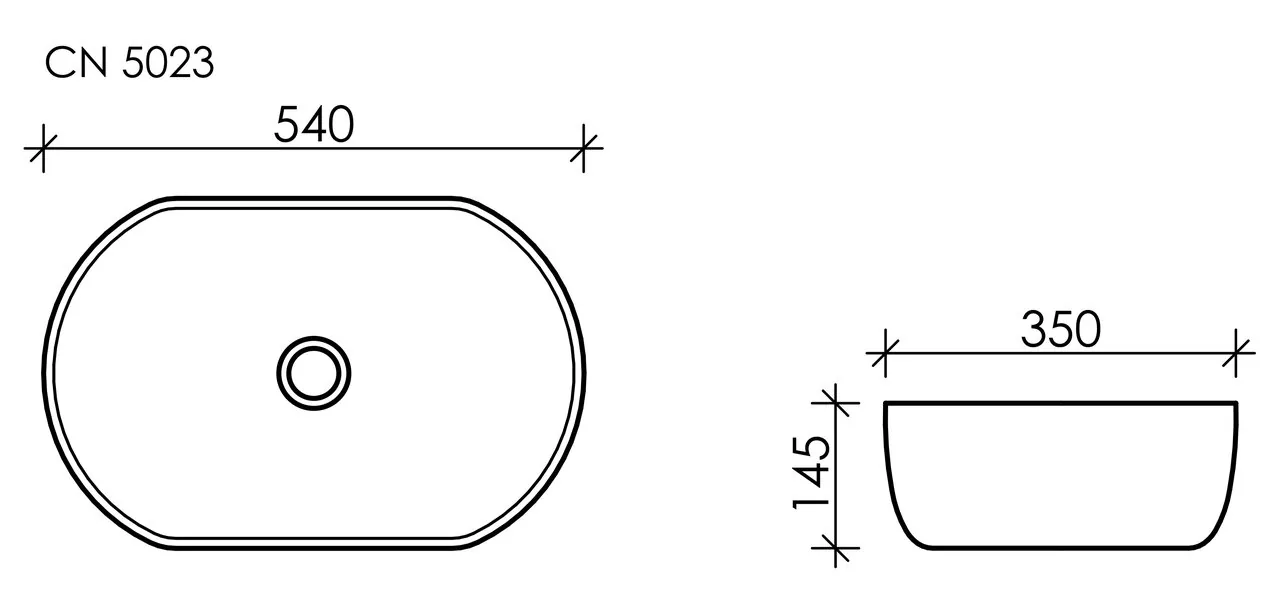 картинка Накладная раковина Ceramicanova Element CN5023 цвет белый 54х35 см 
