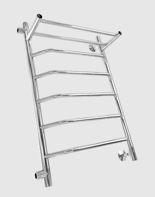 картинка Полотенцесушитель Двин FTE 50/50 Водяной полн.высота 60 см. / 1"-1/2" К2 выход 1" слева Полированный (4627169562178) 