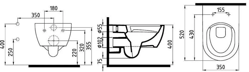 картинка Унитаз подвесной beWash Melville безободковый с биде и встроенным смесителем, сиденье микролифт 