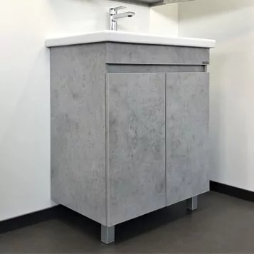фото Тумба с раковиной Comforty Осло 70 бетон светлый напольная 