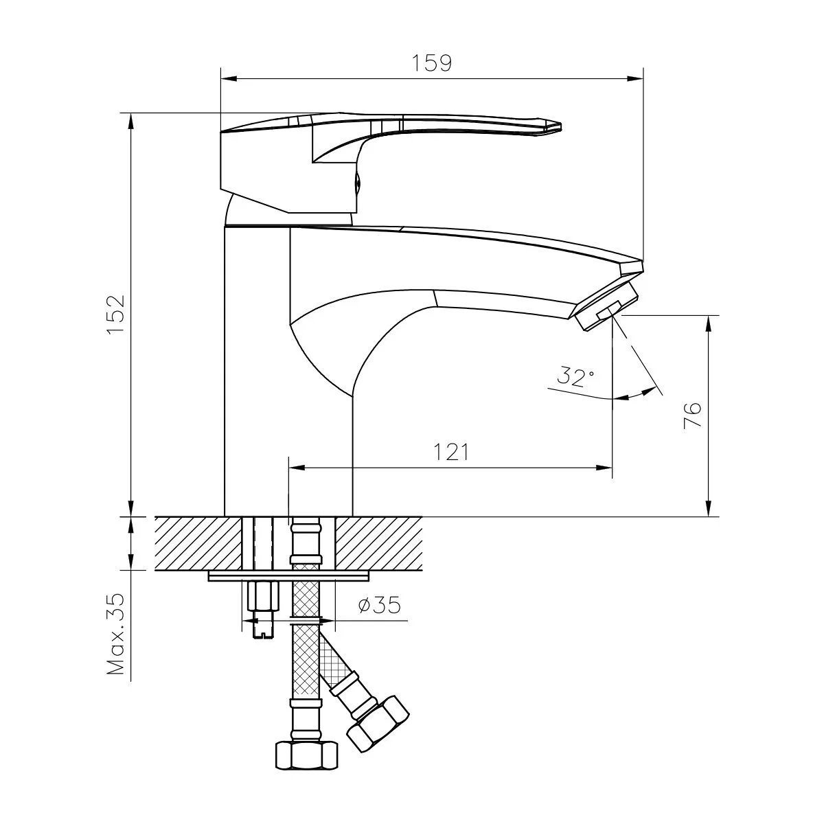 картинка Смеситель для раковины DECOROOM DR70015 