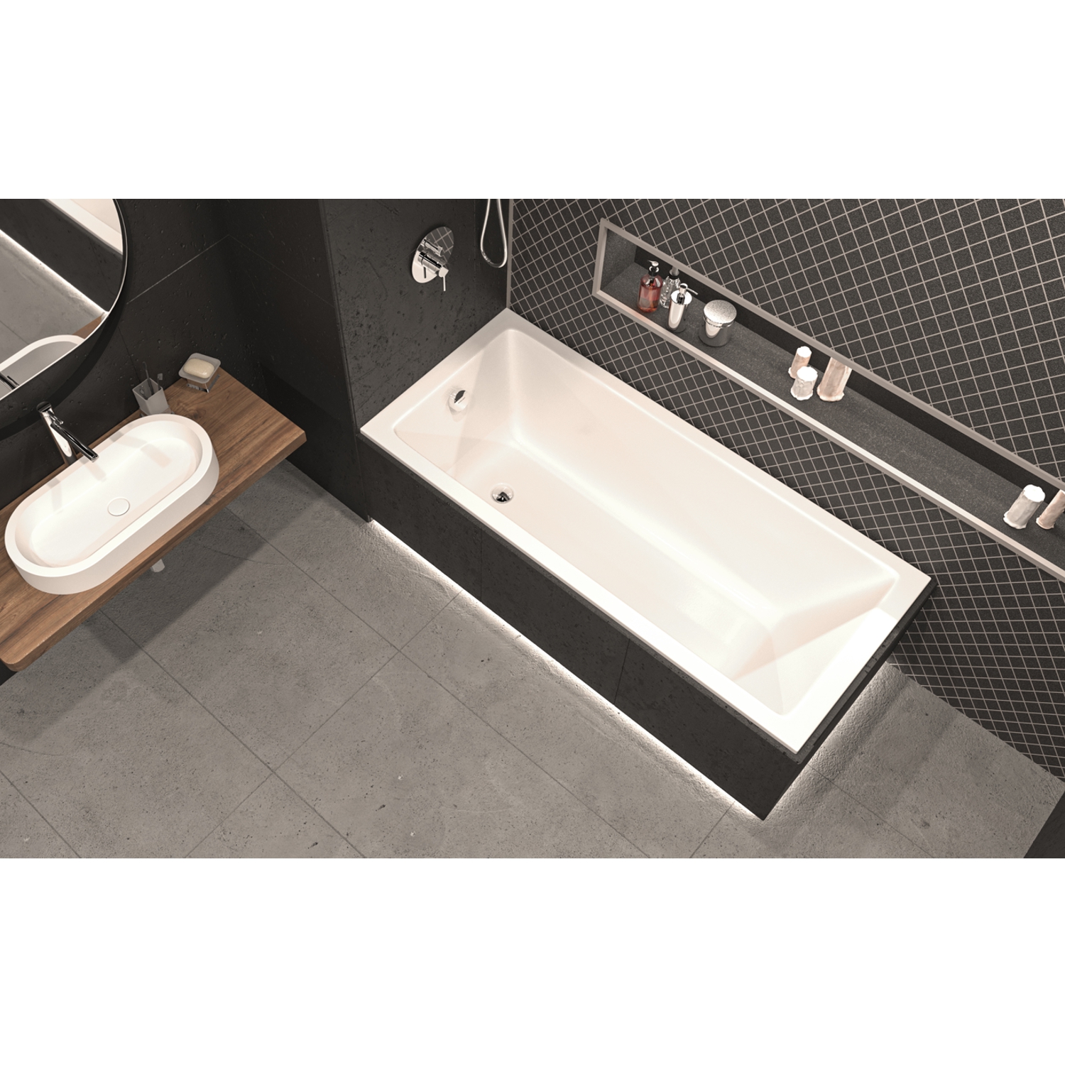картинка Ванна WHITECROSS Wave Slim 130x70 акрил 