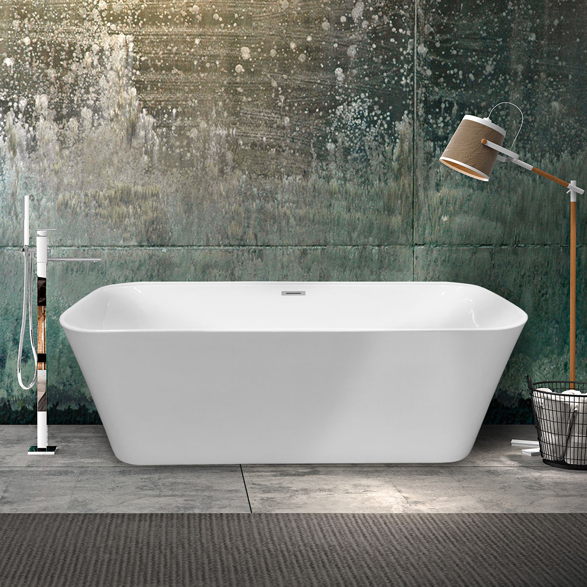 картинка Акриловая ванна Vincea VBT-401-1700, 170х80х58 цвет белый, слив-перелив в комплекте, хром 