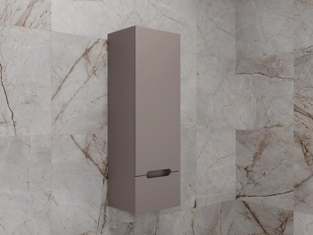 фото Колонна подвесная Style Line Матис 36 см 1 ящик тауп темный PLUS Эмаль 