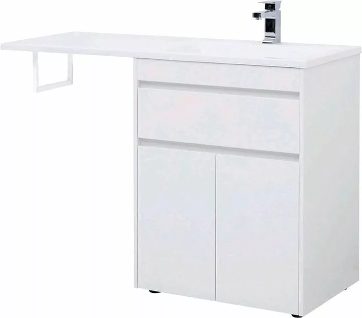 фото Тумба с раковиной Aquanet Токио 130 R белый (напольная, 1 ящик, 2 дверцы) арт. 00239216 