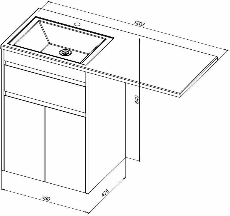 фото Тумба с раковиной Aquanet Токио 120 L белый (напольная, 1 ящик, 2 дверцы) арт. 00239211 