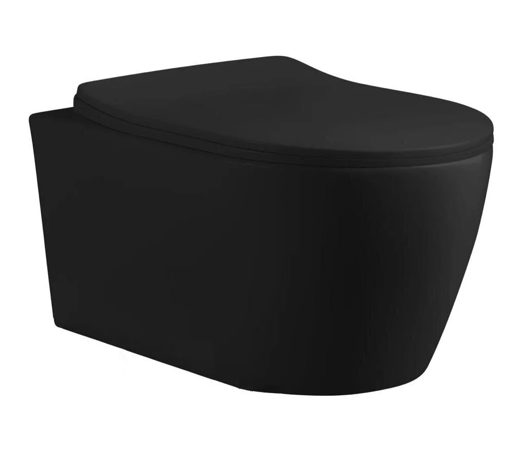 картинка Унитаз Ceruttispa SELLA Aria MBF CT10016 подвесной безободковый черный матовый сиденье с микролифтом 