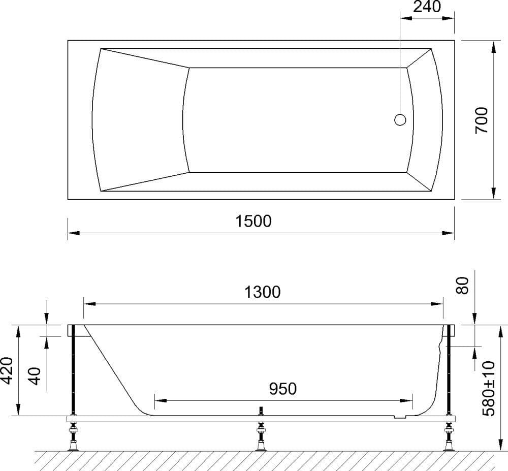 картинка Акриловая ванна Royal Bath Vienna 150x70 