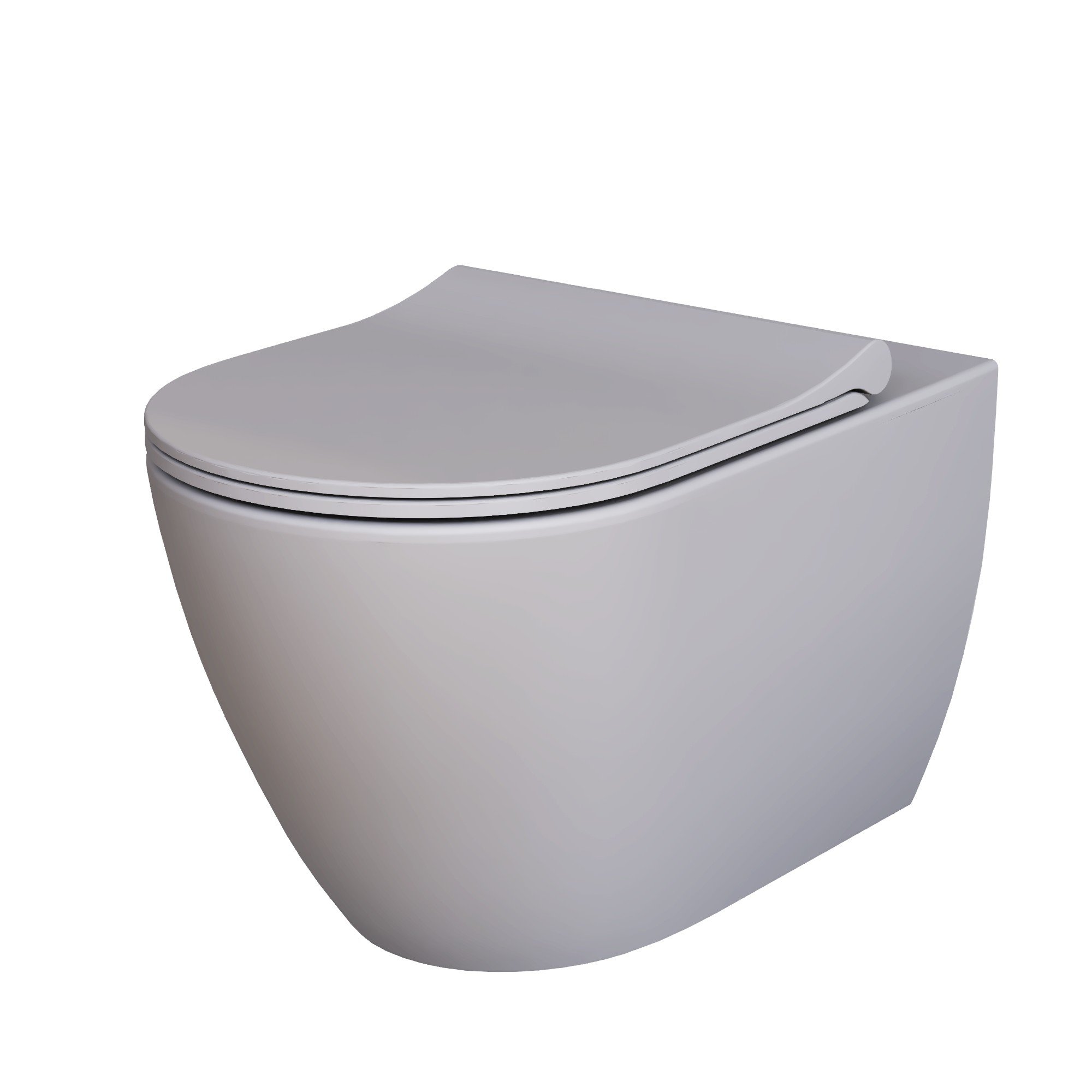 картинка Унитаз подвесной Ambassador Queen 113T20301R серый матовый с тонкой крышкой 