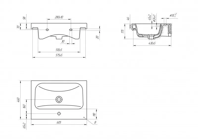картинка Раковина Cersanit MODUO 60 